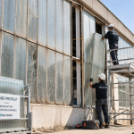 Rénovation d'une façade Reglit avec du verre Profilit par Accrover.